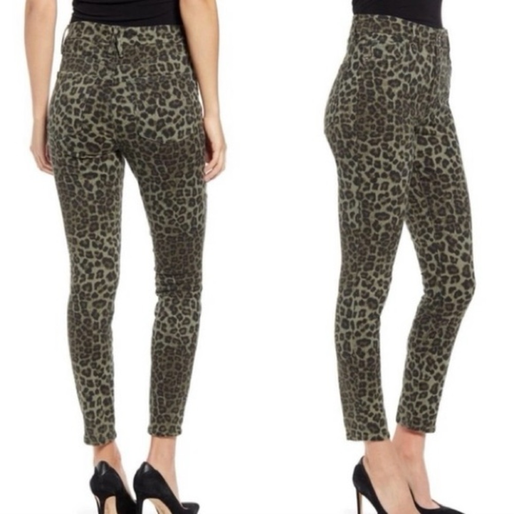 Good American Women's Skinny Jeans Leopard Sage Green Sz 27‎